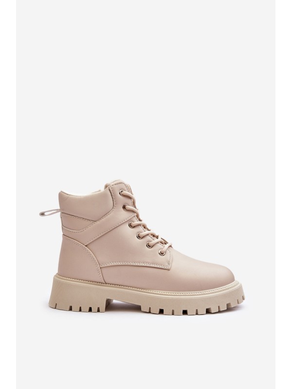 Women's Zipper Fleece-Lined Boots Beige Gremiva