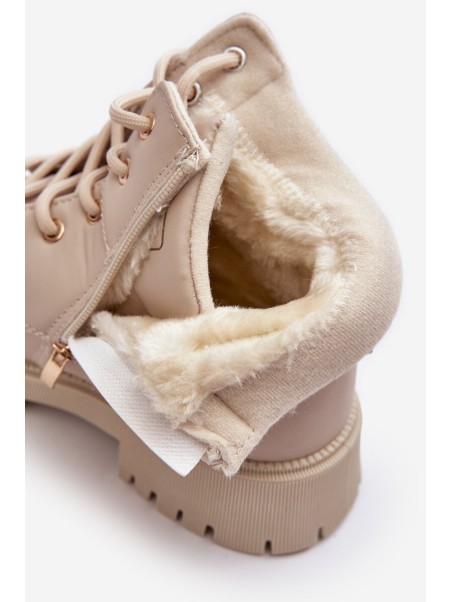 Women's Zipper Fleece-Lined Boots Beige Gremiva