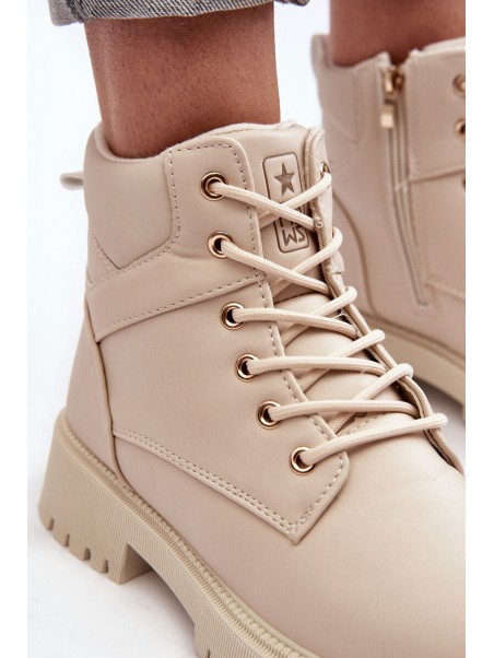 Women's Zipper Fleece-Lined Boots Beige Gremiva