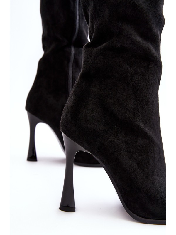 Women's Heeled Fur-Lined Boots Black Isot