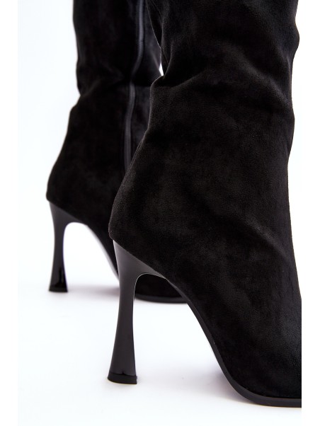 Women's Heeled Fur-Lined Boots Black Isot