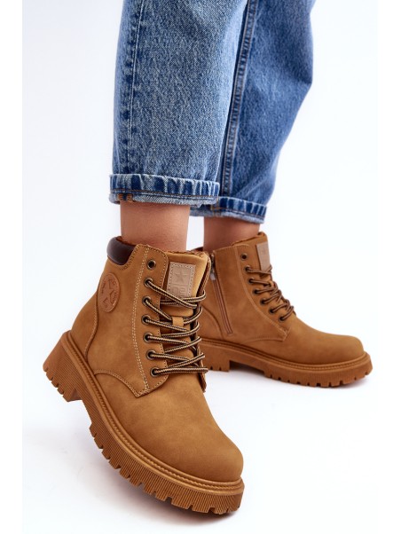 Leather Lined Fur-Lined Boots Trapper Camel Felizia