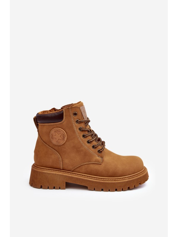 Leather Lined Fur-Lined Boots Trapper Camel Felizia