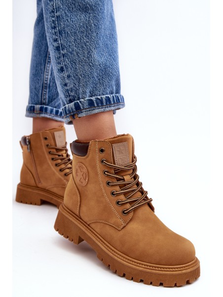 Leather Lined Fur-Lined Boots Trapper Camel Felizia