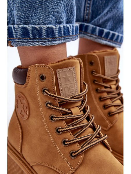 Leather Lined Fur-Lined Boots Trapper Camel Felizia