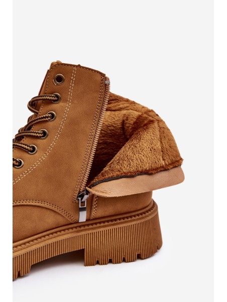 Leather Lined Fur-Lined Boots Trapper Camel Felizia