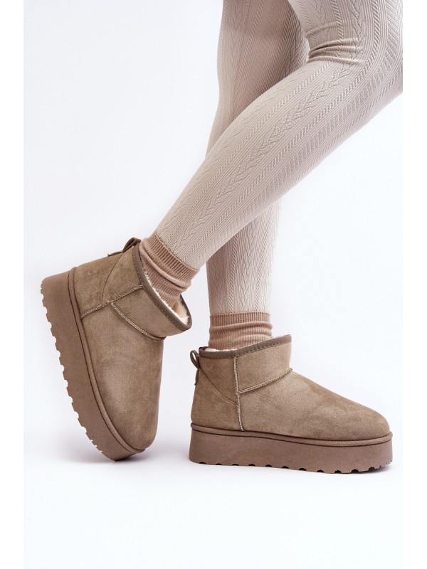 Women's Snow Boots On Platform Lined With Faux Fur Green Xamella