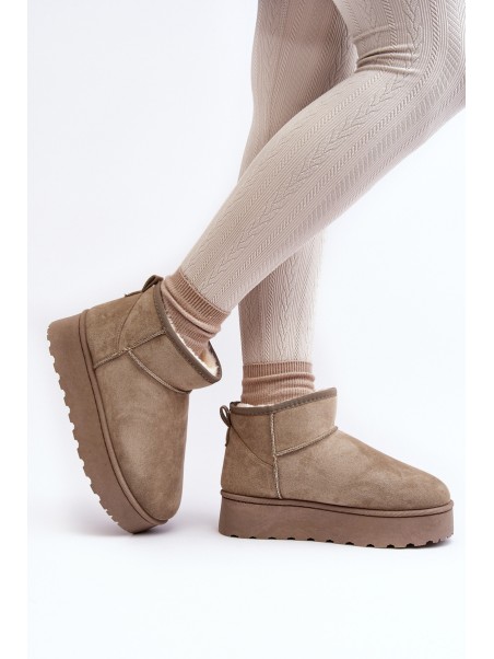 Women's Snow Boots On Platform Lined With Faux Fur Green Xamella
