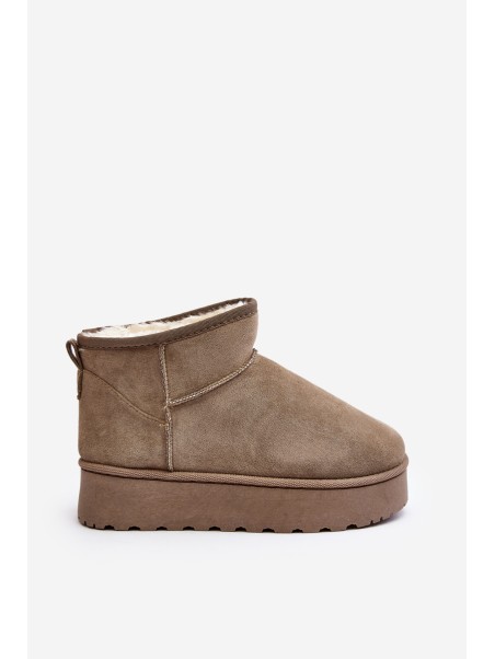 Women's Snow Boots On Platform Lined With Faux Fur Green Xamella