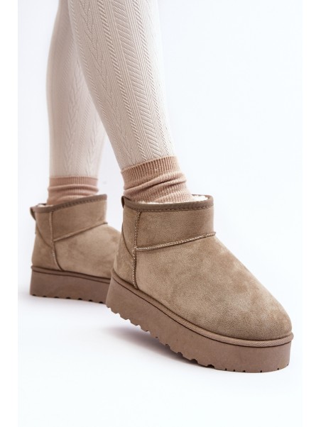 Women's Snow Boots On Platform Lined With Faux Fur Green Xamella