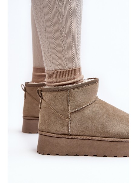 Women's Snow Boots On Platform Lined With Faux Fur Green Xamella