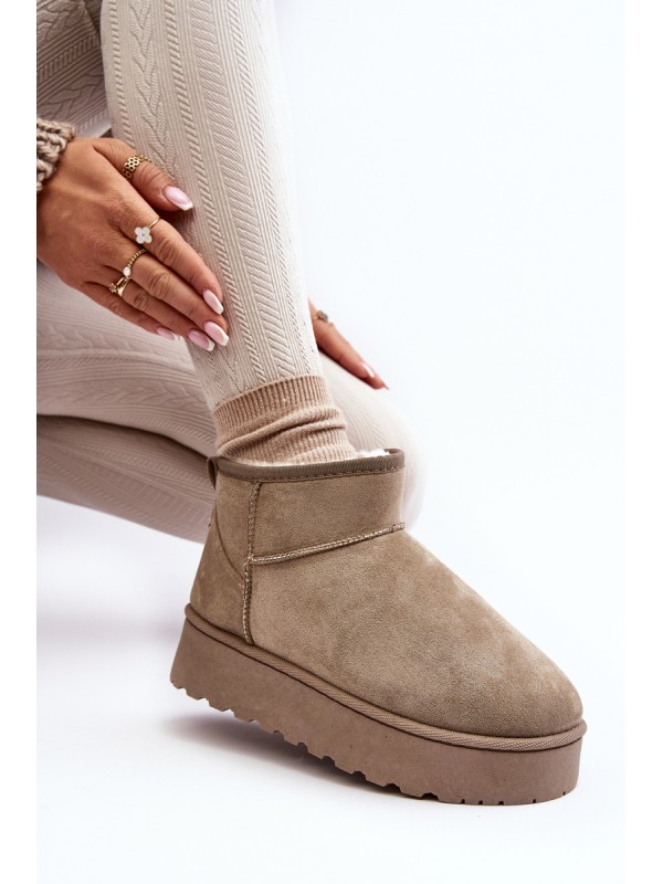 Women's Snow Boots On Platform Lined With Faux Fur Green Xamella