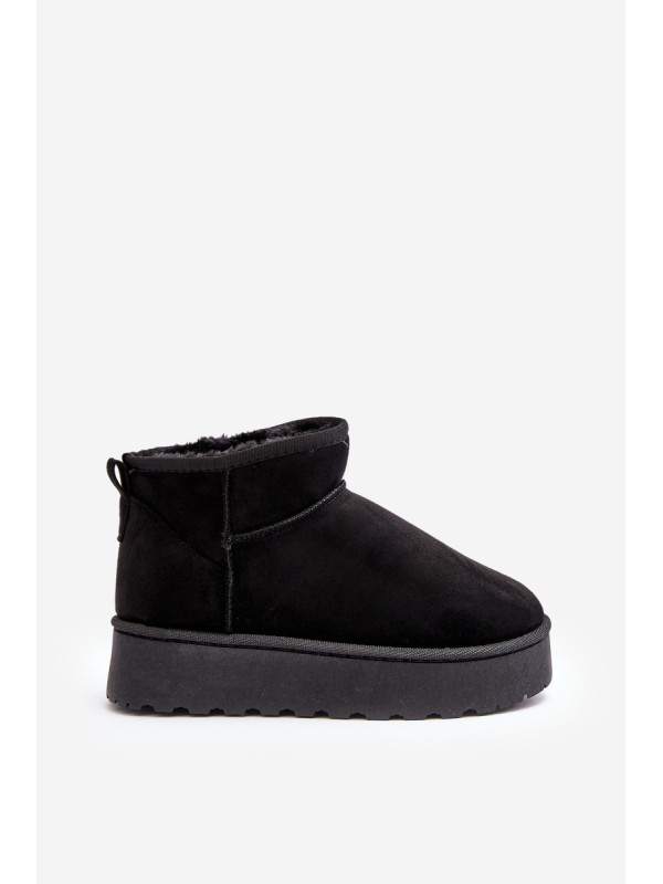 Women's Snow Boots On Platform Lined With Fur Black Xamella