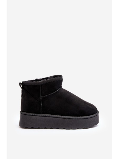 Women's Snow Boots On Platform Lined With Fur Black Xamella