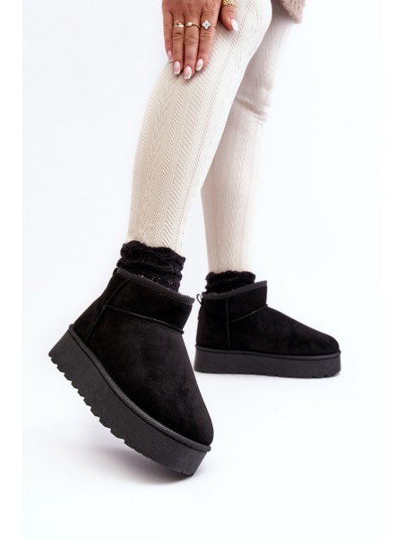 Women's Snow Boots On Platform Lined With Fur Black Xamella