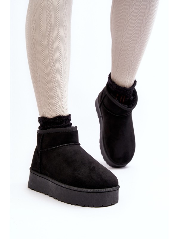 Women's Snow Boots On Platform Lined With Fur Black Xamella