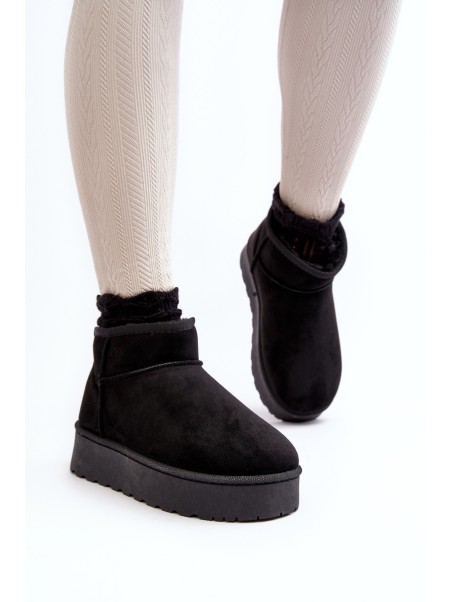 Women's Snow Boots On Platform Lined With Fur Black Xamella