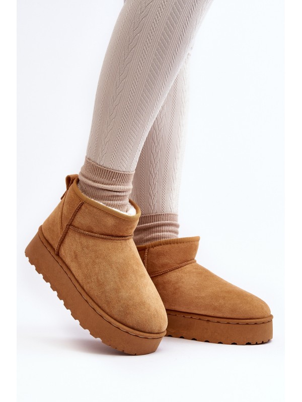 Women's Snow Boots on Platform with Faux Fur Lining Camel Xamella