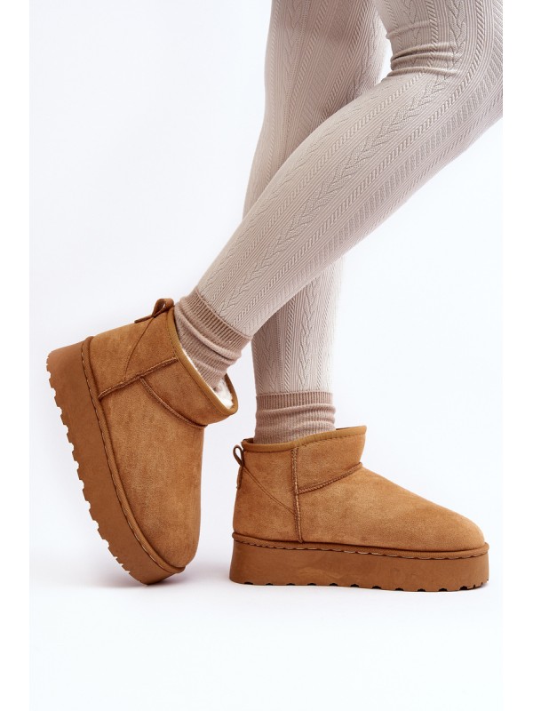 Women's Snow Boots on Platform with Faux Fur Lining Camel Xamella