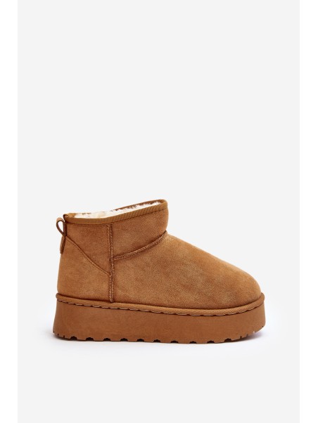 Women's Snow Boots on Platform with Faux Fur Lining Camel Xamella