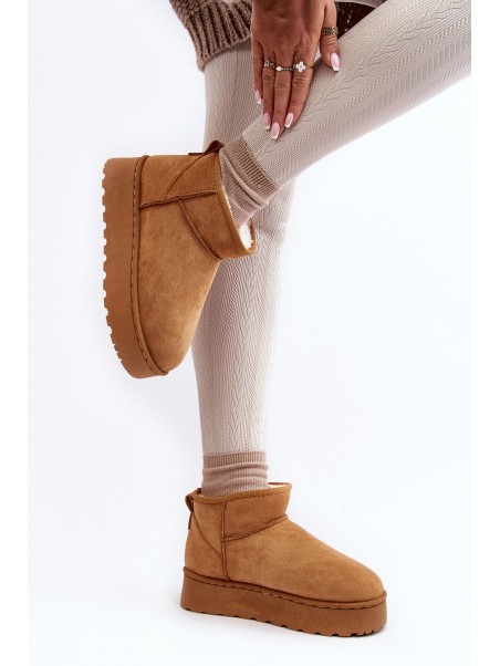 Women's Snow Boots on Platform with Faux Fur Lining Camel Xamella