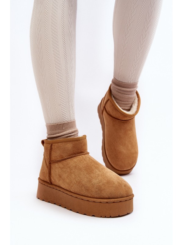Women's Snow Boots on Platform with Faux Fur Lining Camel Xamella