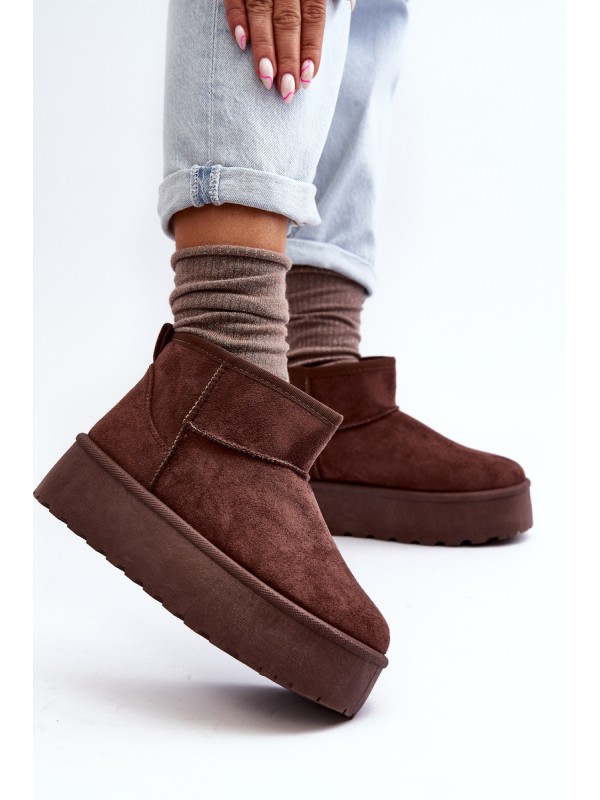 Suede Platform Snow Boots Brown Corcoran