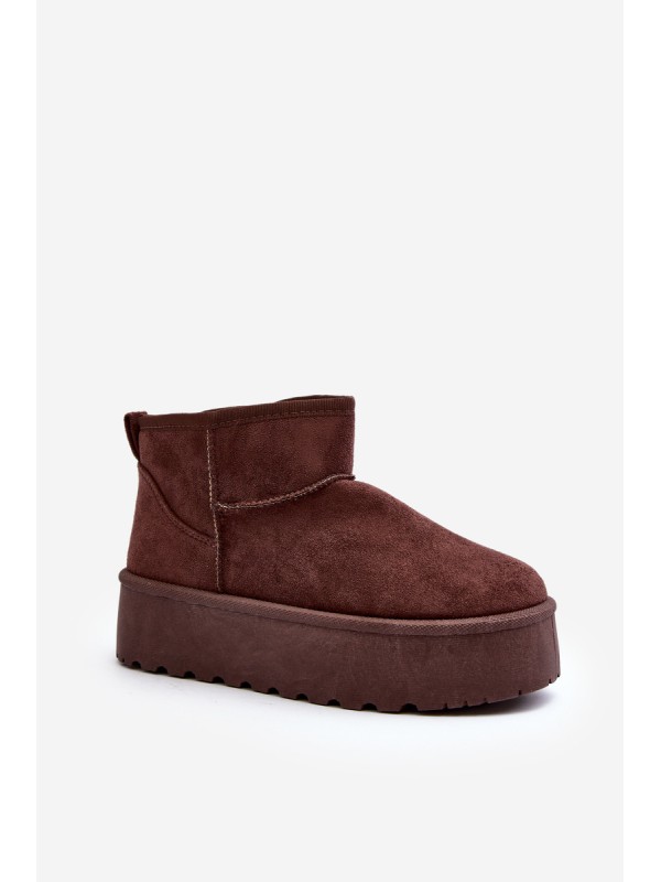 Suede Platform Snow Boots Brown Corcoran 2