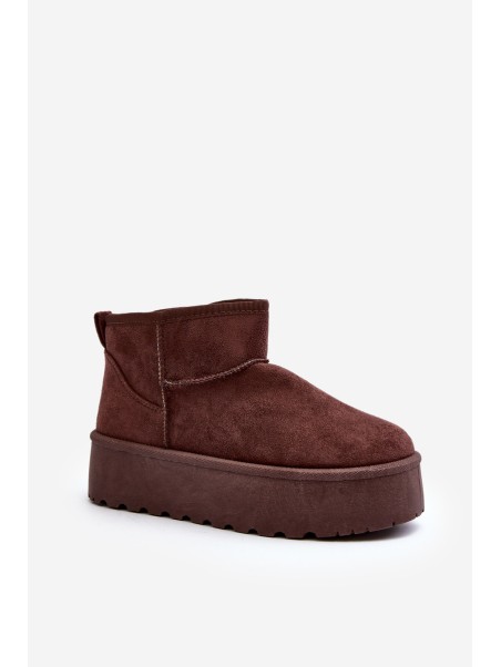 Suede Platform Snow Boots Brown Corcoran