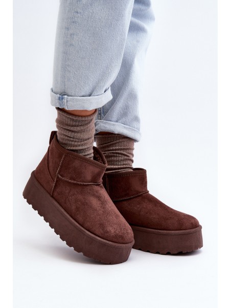 Suede Platform Snow Boots Brown Corcoran
