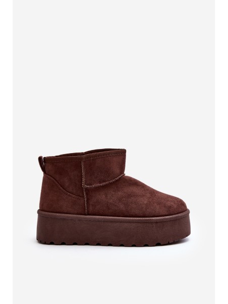 Suede Platform Snow Boots Brown Corcoran