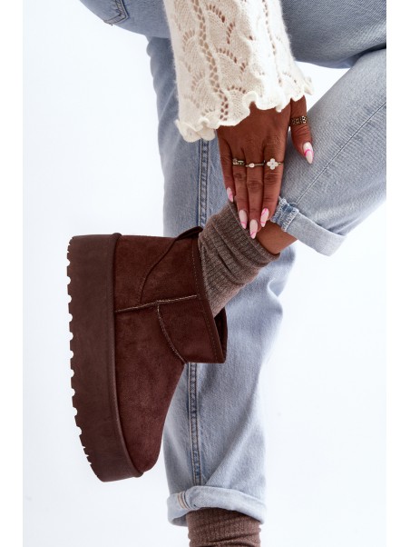 Suede Platform Snow Boots Brown Corcoran