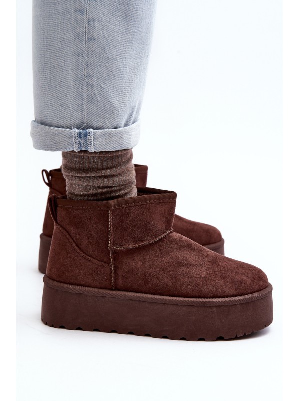 Suede Platform Snow Boots Brown Corcoran
