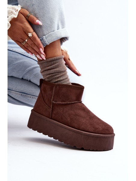Suede Platform Snow Boots Brown Corcoran