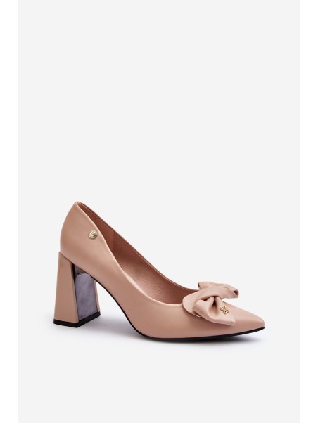 Pumps With Bow On Stiletto Beige Ariemessa