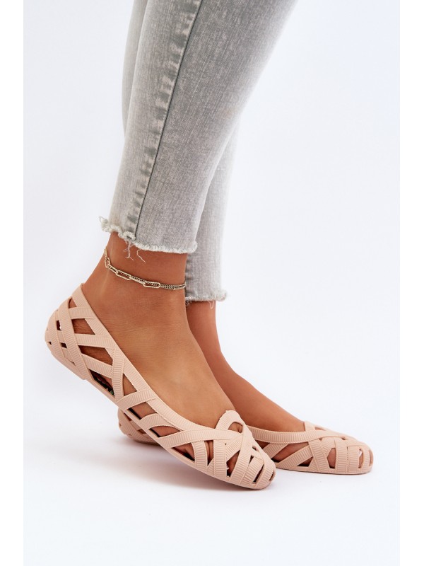Women's Rubber Ballerina Flats Nude Salam