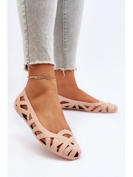 Women's Rubber Ballerina Flats Nude Salam