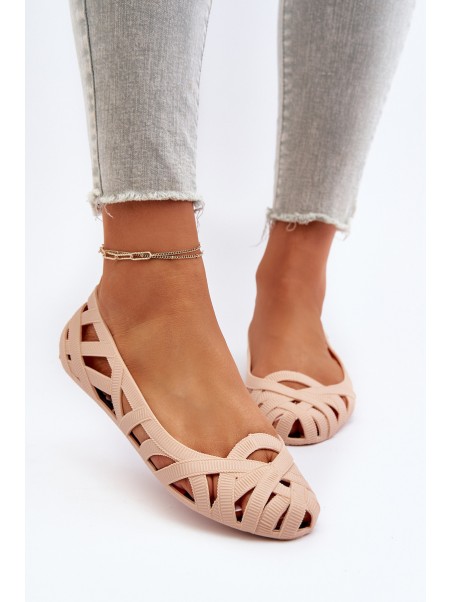 Women's Rubber Ballerina Flats Nude Salam