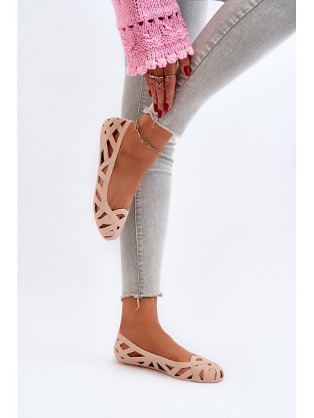Women's Rubber Ballerina Flats Nude Salam