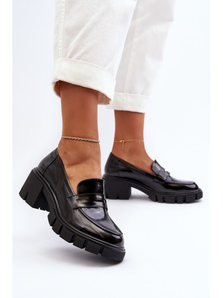 Women's Loafers on Chunky Heel Big Star NN274055 Black