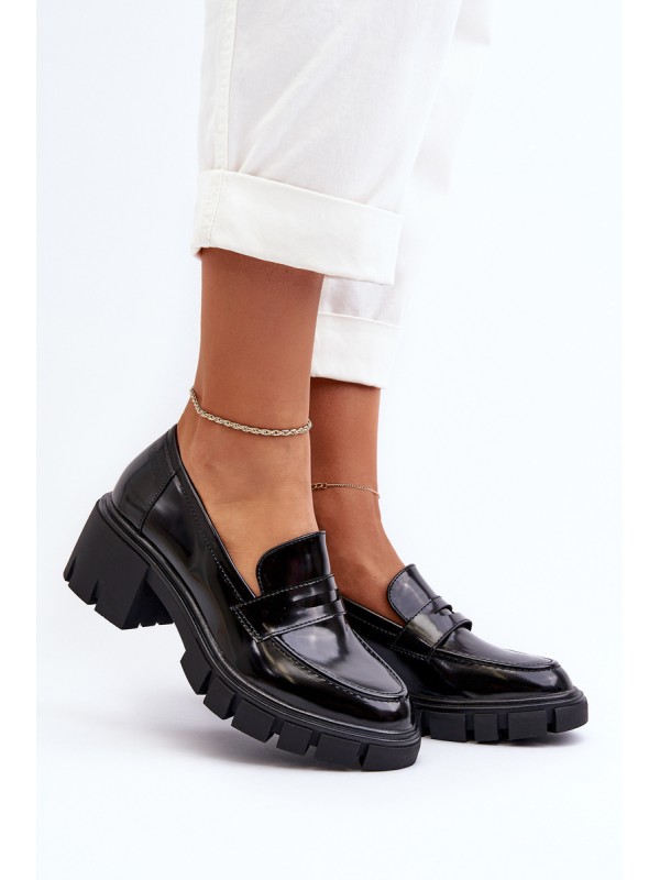 Women's Loafers on Chunky Heel Big Star NN274055 Black