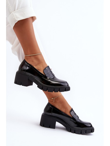 Women's Loafers on Chunky Heel Big Star NN274055 Black
