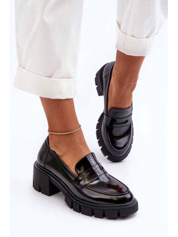Women's Loafers on Chunky Heel Big Star NN274055 Black