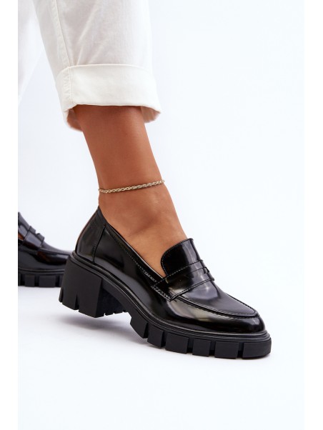 Women's Loafers on Chunky Heel Big Star NN274055 Black