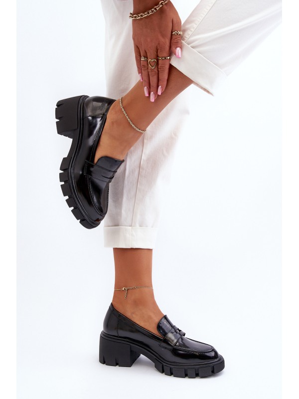 Women's Loafers on Chunky Heel Big Star NN274055 Black