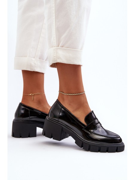 Women's Loafers on Chunky Heel Big Star NN274055 Black