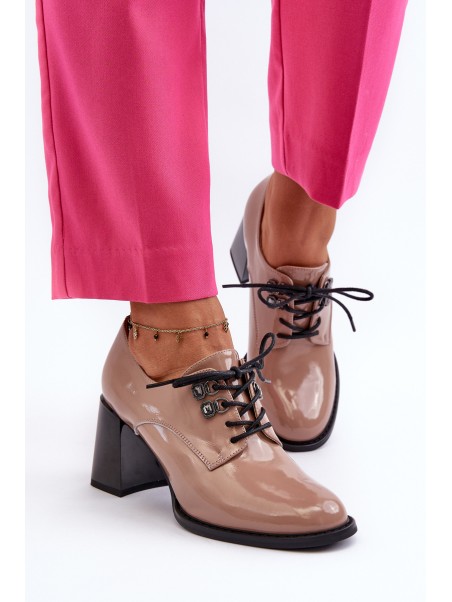 Women's Patent Leather Pumps Beige Nelione