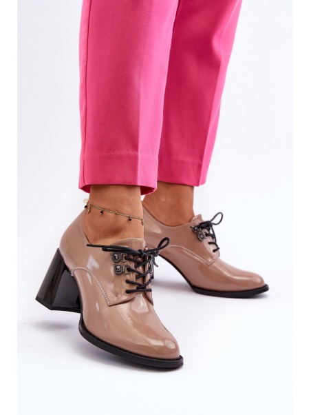 Women's Patent Leather Pumps Beige Nelione