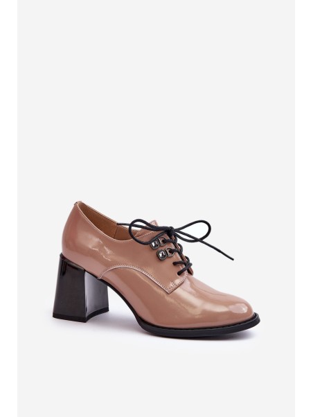 Women's Patent Leather Pumps Beige Nelione