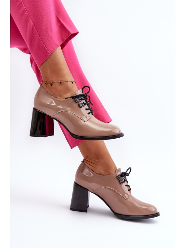 Women's Patent Leather Pumps Beige Nelione